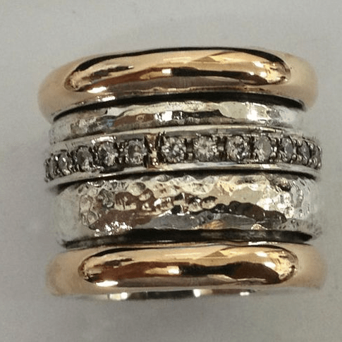 Women's Vintage Layered Thick Gold Ring