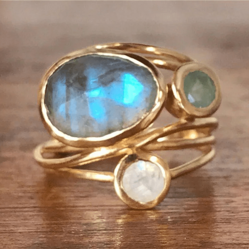 Women's Crystal Gold Ring