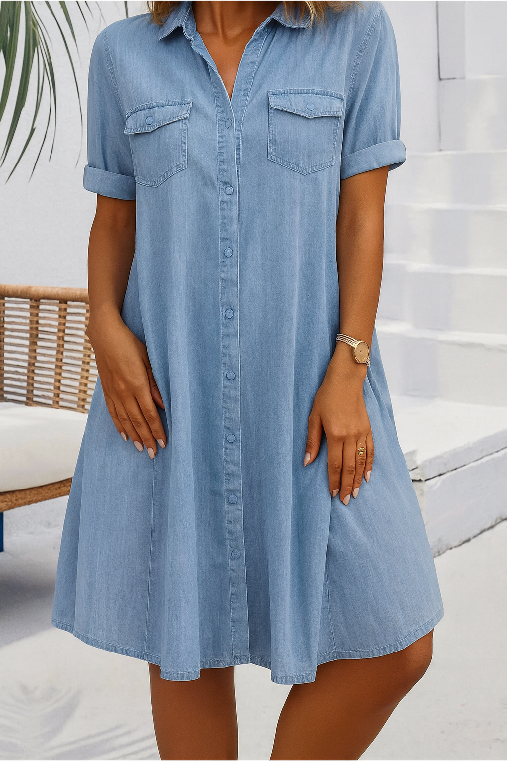 Women's Lightweight Denim-look Dress