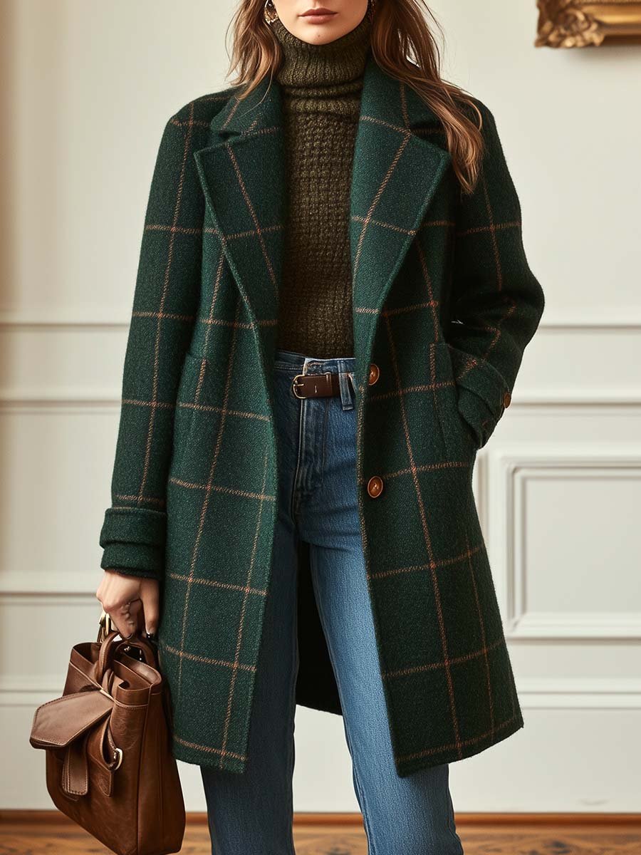 Women's Classic Plaid Coat