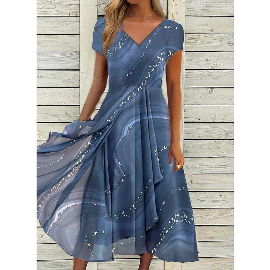 Women's V-neck Midi Dress