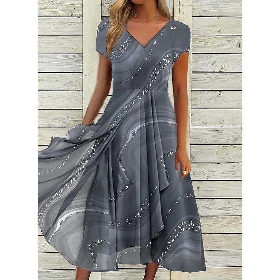 Women's V-neck Midi Dress