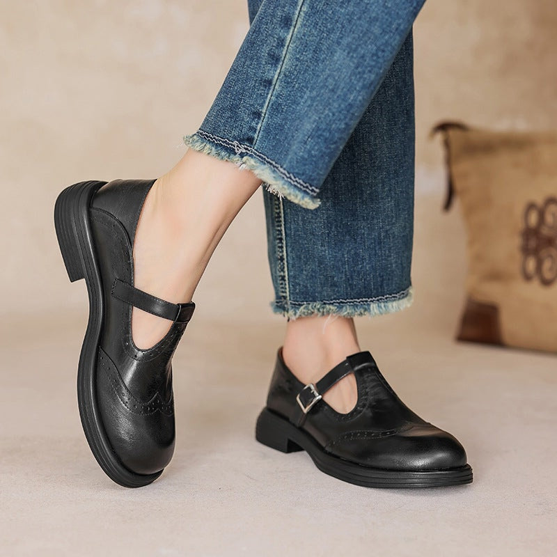 Women's Elegant Vegan Leather Mary Jane Sandal