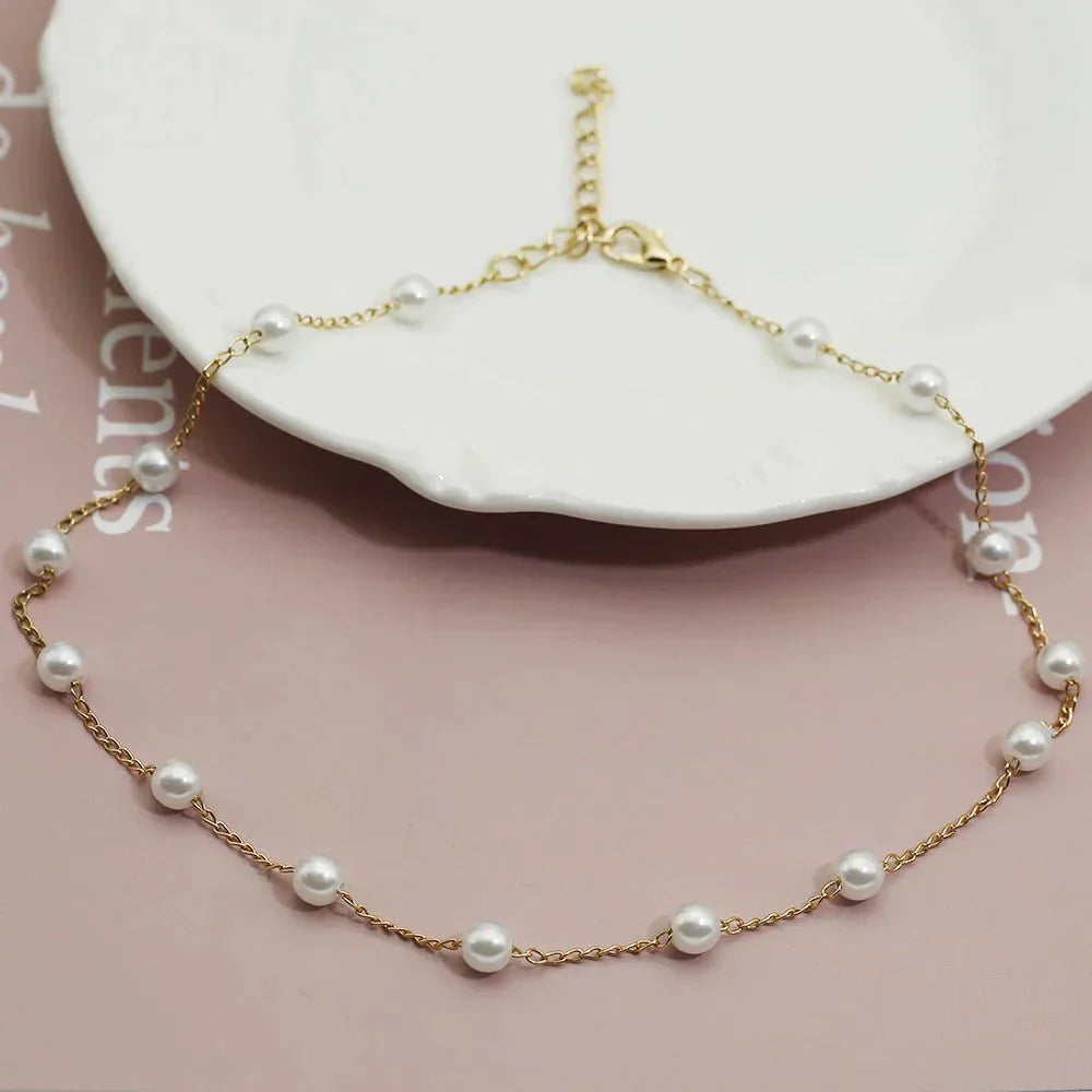 Women's Gold Pearl Necklace