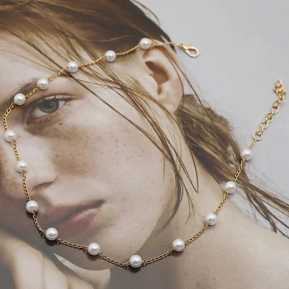 Women's Gold Pearl Necklace