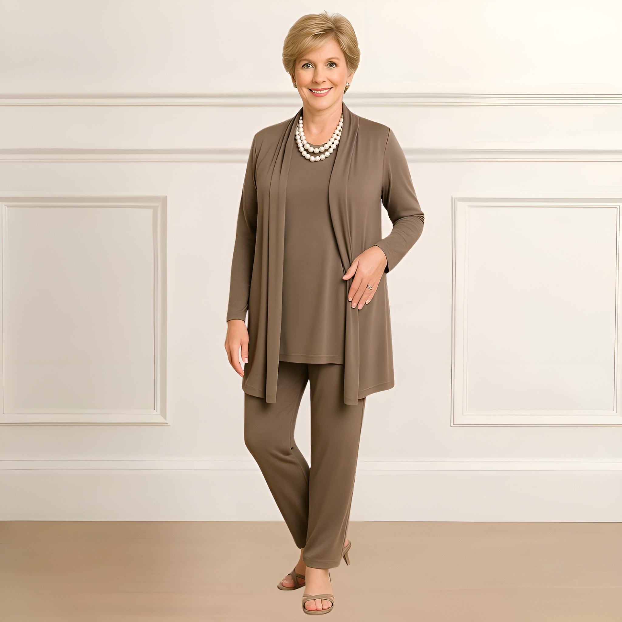 Women's Cardigan Top & Pants Set