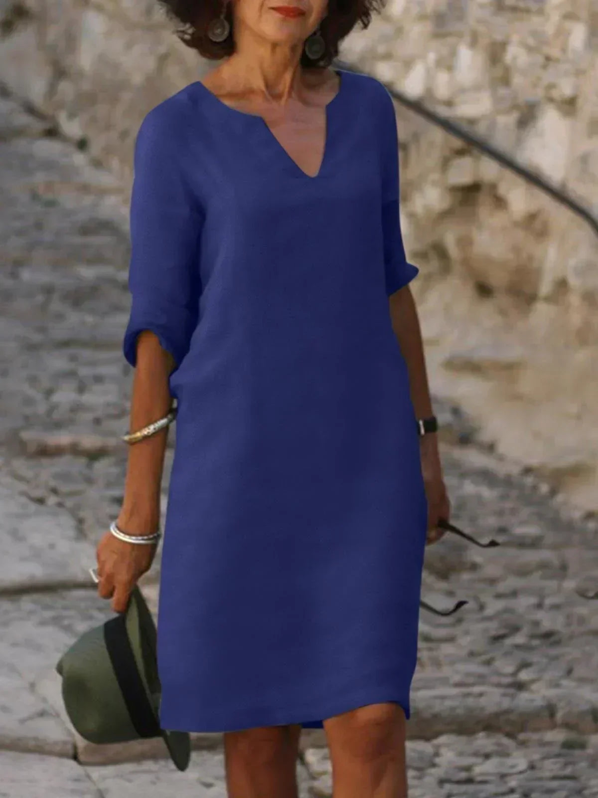 Women's Elegant Dress with V-Neck
