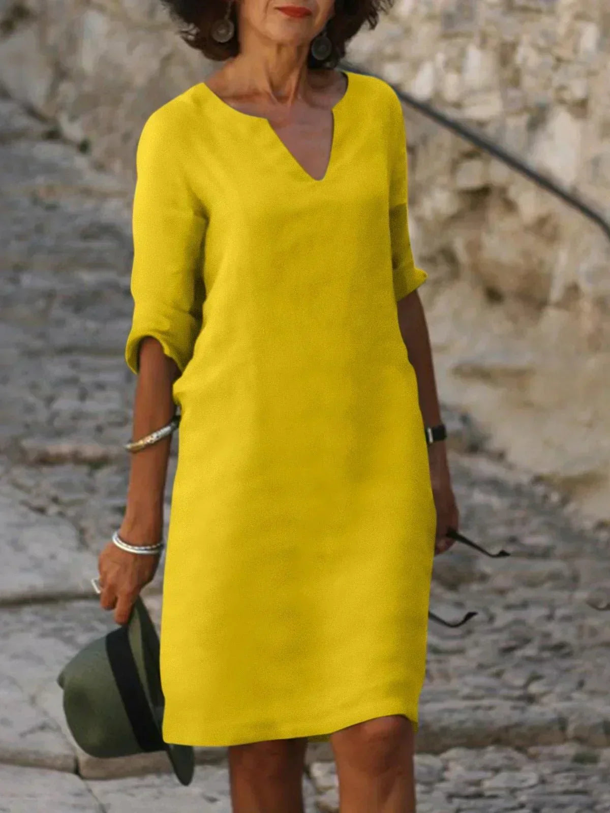 Women's Elegant Dress with V-Neck