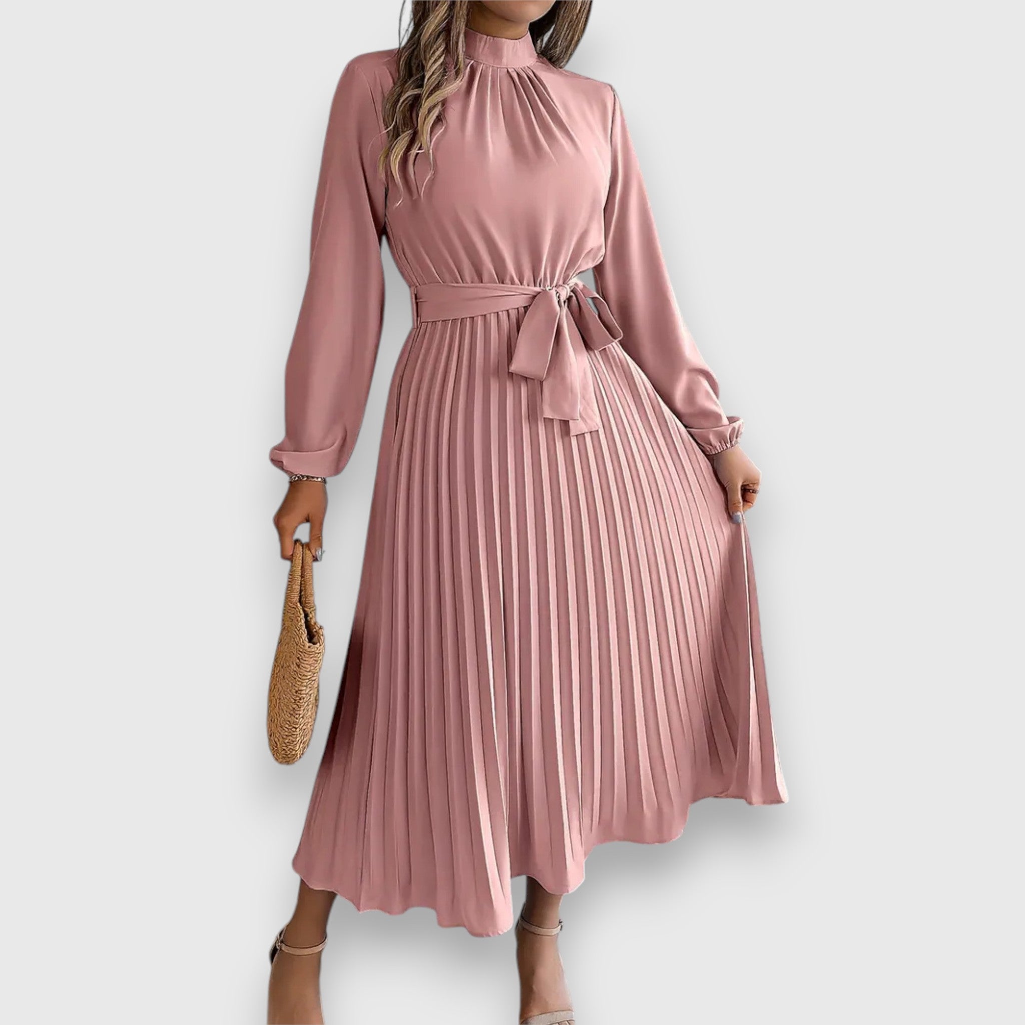 Women's Elegant Pleated Midi Dress