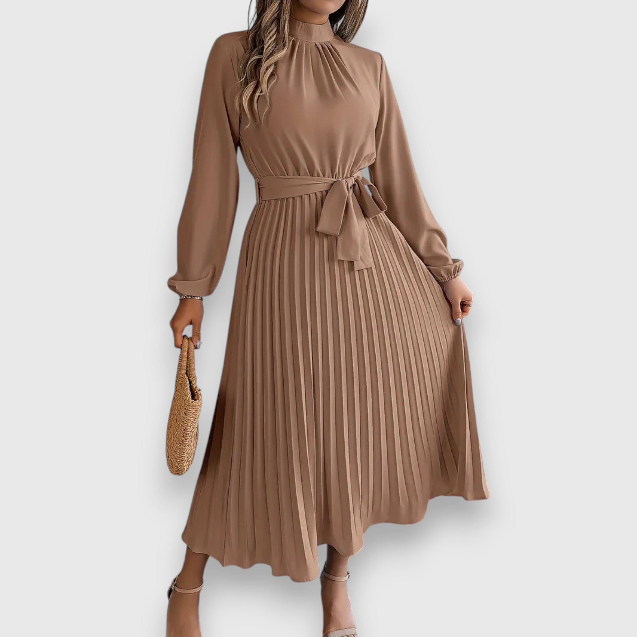 Women's Elegant Pleated Midi Dress