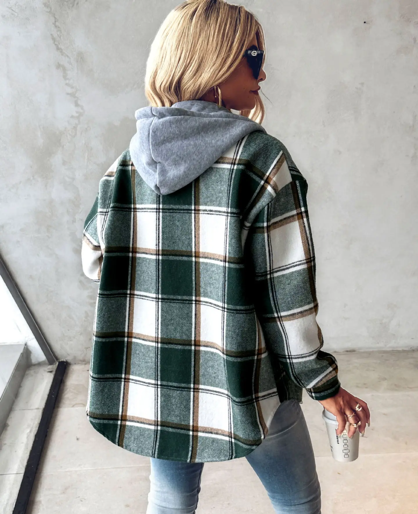 Women's Checkered Lined Cardigan Women