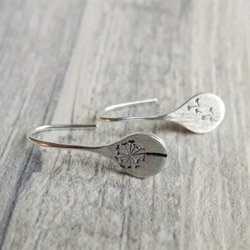 Women's Sterling Silver Dandelion Earrings