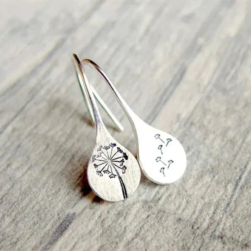 Women's Sterling Silver Dandelion Earrings