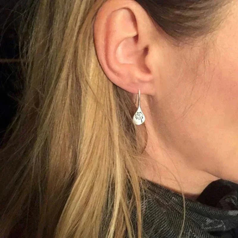 Women's Sterling Silver Dandelion Earrings