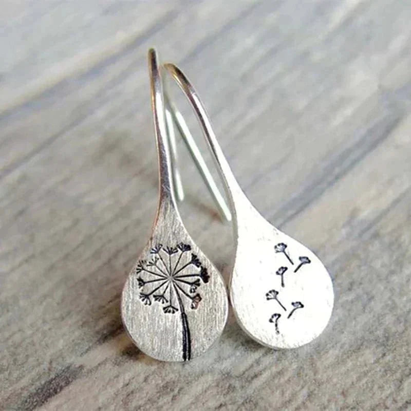Women's Sterling Silver Dandelion Earrings