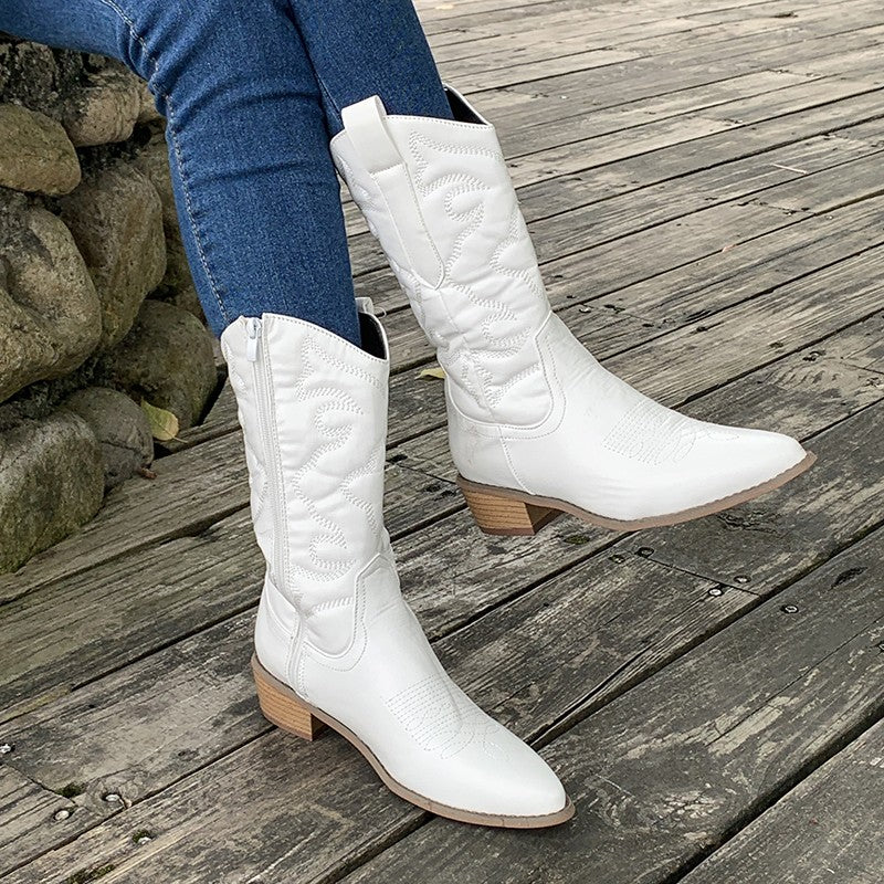 Women's Elegant Metallic Cowboy Boots