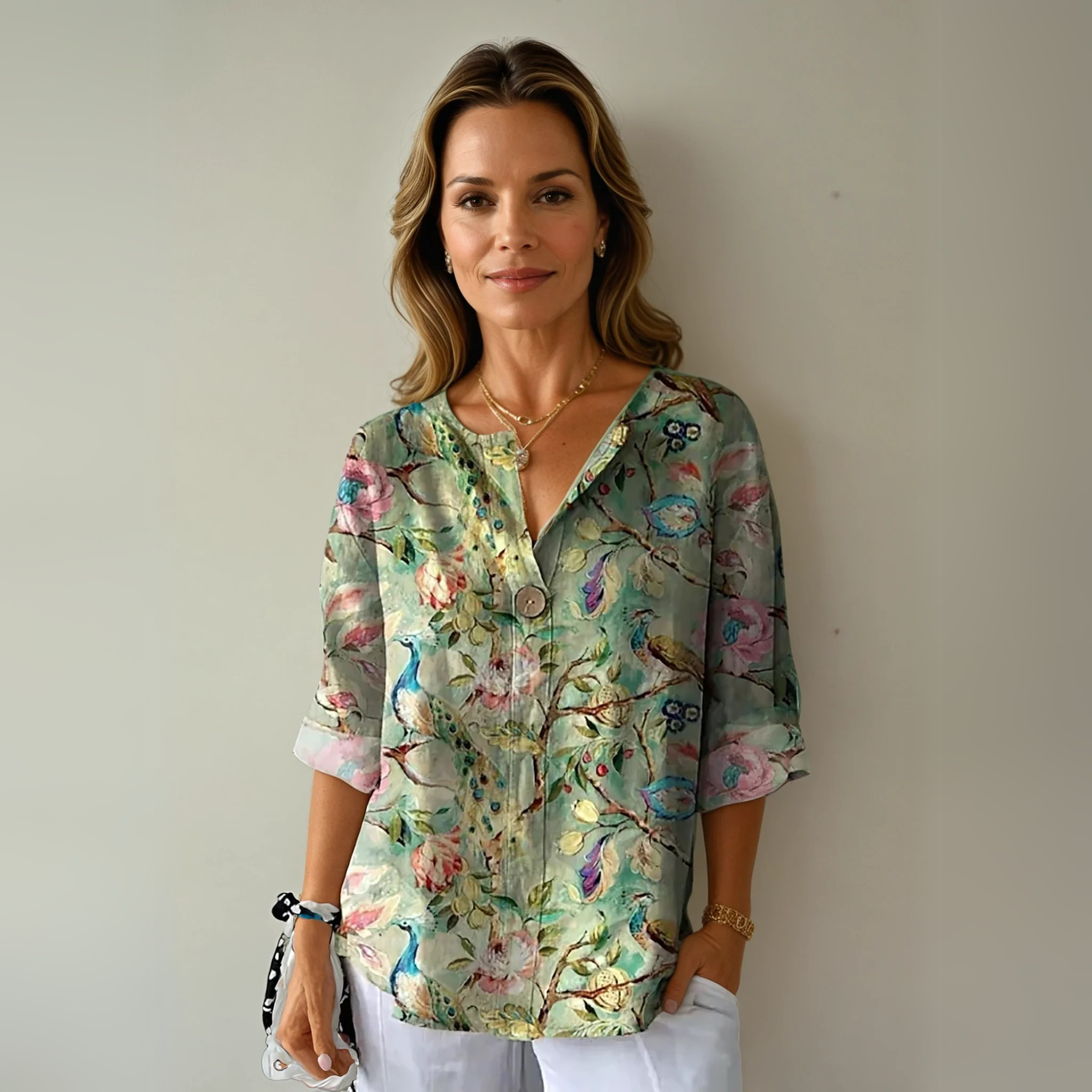 Women's Chic Floral Print Blouse