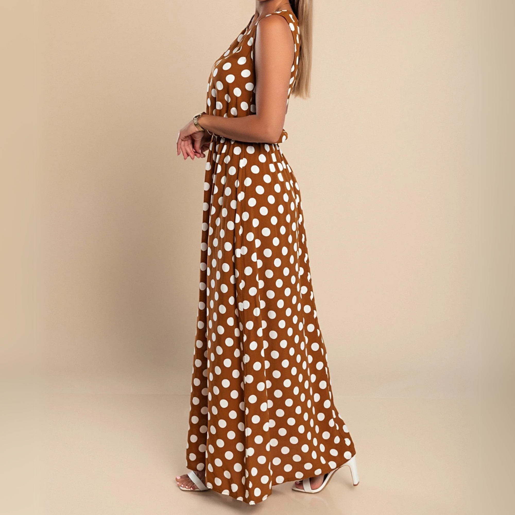 Women's Polka Dot Maxi Dress