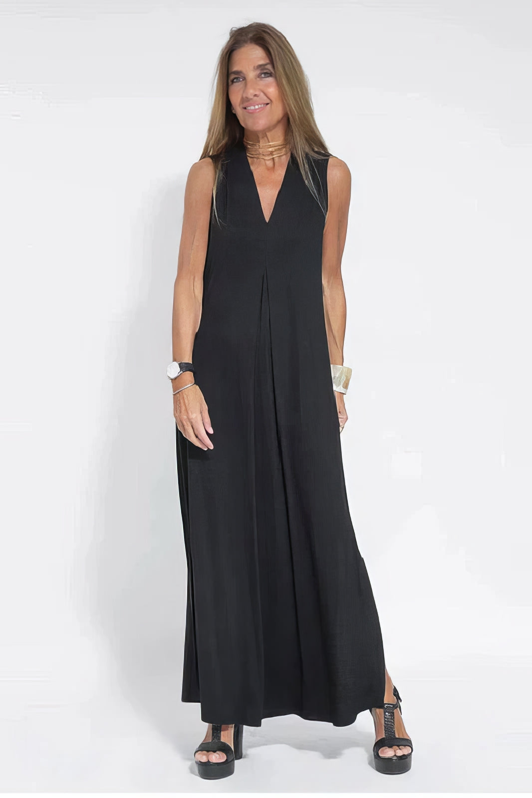 Women's Elegant Long Dress with Coordinated Cardigan